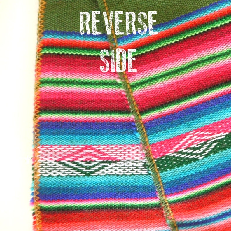 Tribal Fabric, Latin American, Navajo, Ethnic, Stripes, Green, over 1 Yard