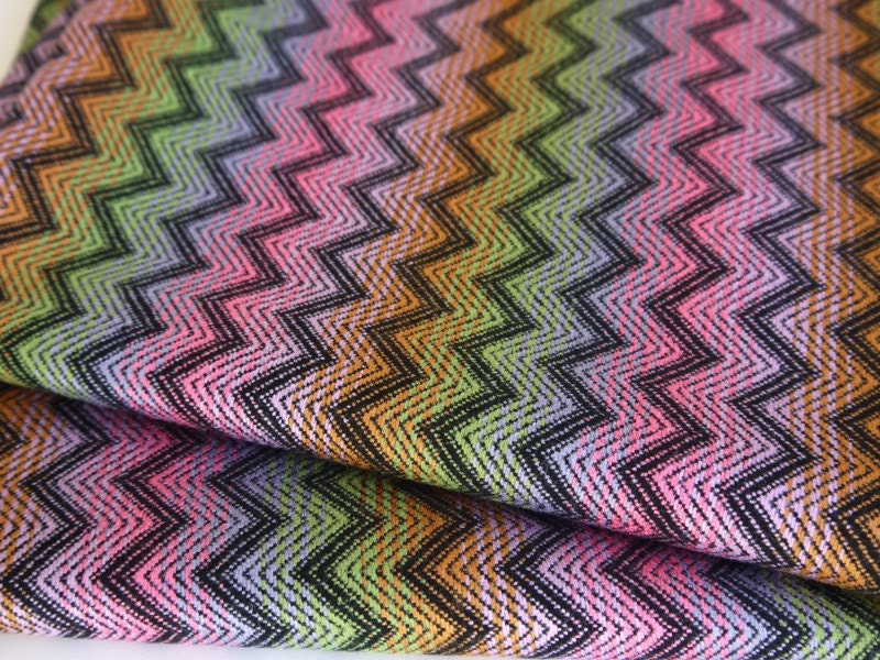 South American Fabric, Peruvian Fabric, Woven, Pastel Zig Zag Stripes, 1 Yard