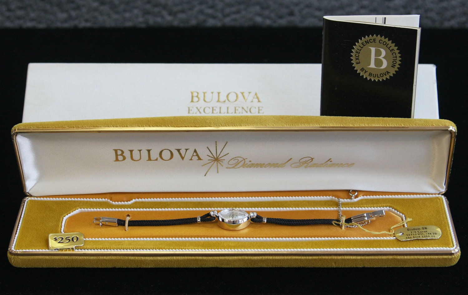 Bulova Ladies 14k 17J White Gold Watch with .25ctw Diamonds, New Old Stock, Box Included