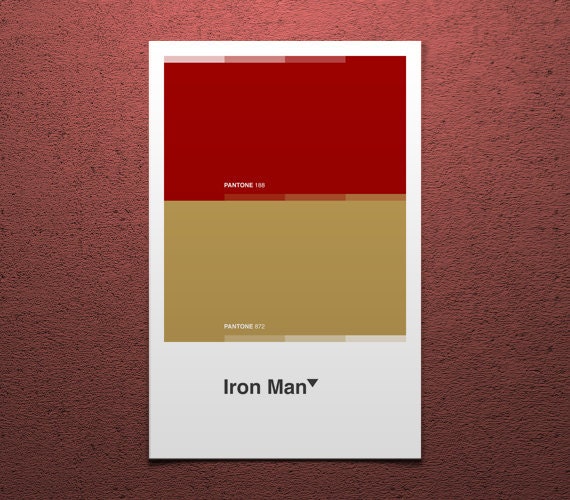 IRON MAN - Pantone Poster: 11x17" Fine Art Print