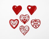 Opaque Red Acrylic Wedding Heart Decorations with Gift Box