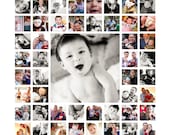 20"x20" Photo Collage Canvas AND Digital File (baby's 1st year, newborn photo shoot, wedding)
