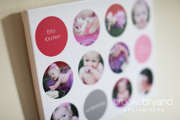 16"x20" Photo Collage Canvas (baby's 1st year, cake smash celebration)