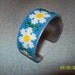 AUTHENTIC NATIVE AMERICAN Hand Made 1 inch Beaded Woodland Flower/Daisy Chain Cuff Bracelet with Certificate of Authenticity
