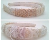 Lace Headband (THIN WIDTH) : layers of beautiful lace trim--one side more structured, one side more whimsical