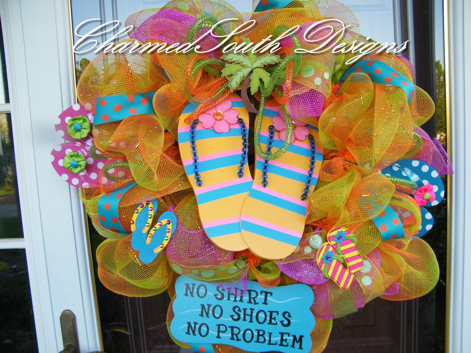 Flipppity Flop Deco Mesh Wreath