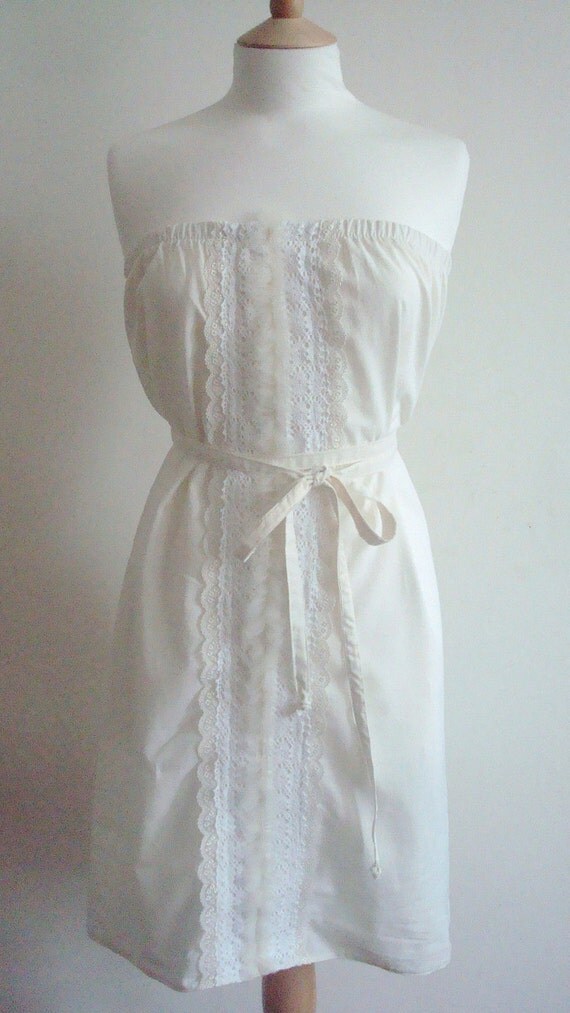 Upcycled Woman's Clothing Romantic Eco Style Little Dress Tunic OOAK