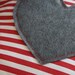 red and white striped pillow cover with gray appliqued heart, valentines day decor