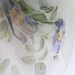 Silk chiffon scarf Hand painted Wedding accessories - White blue purple flowers - made TO ORDER
