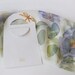 Silk chiffon scarf Hand painted Wedding accessories - White blue purple flowers - made TO ORDER