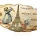 Baby Shower Tags, Baby Girl, Birth Announcement Tags, Baby Shower Wish Tags, Paris Inspired, Set of 4
