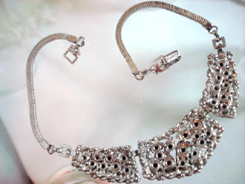 Vintage Rhinestone Necklace Signed Barclay 1345ag-012312000