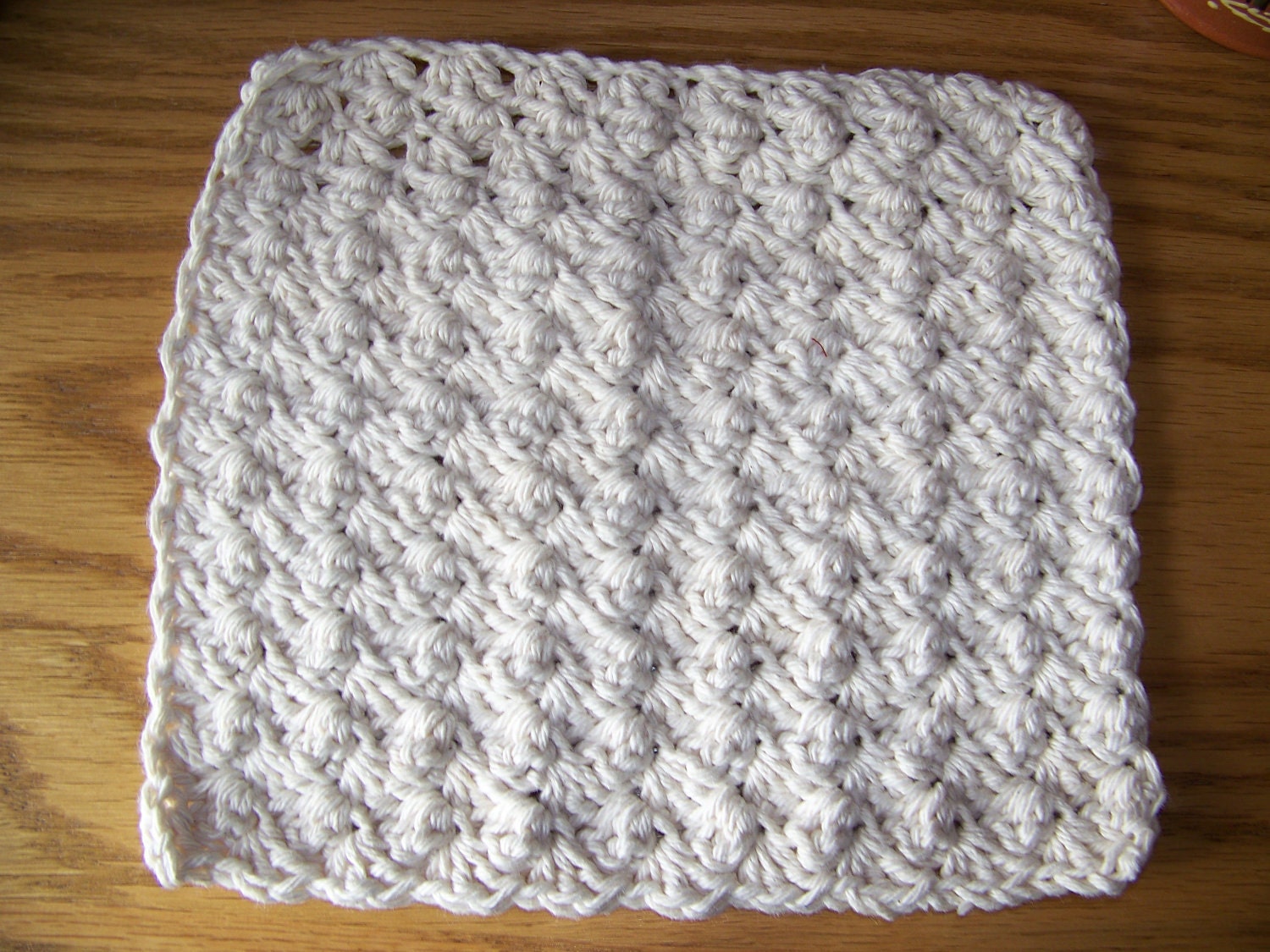 Set of 3 Ecru 100% Cotton Crocheted Dish Cloths Packaged for Gift Giving