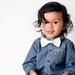 Boys Bow Tie in White with Cream Polka Dots