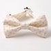 Boys Bow Tie in White with Cream Polka Dots