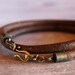 Brass Leather Bracelet Double Wrap