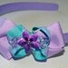 Lavender and teal child's headband with bow