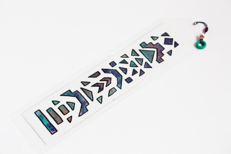 Graphic Modern Tribal Bookmark - Original Art - Large size