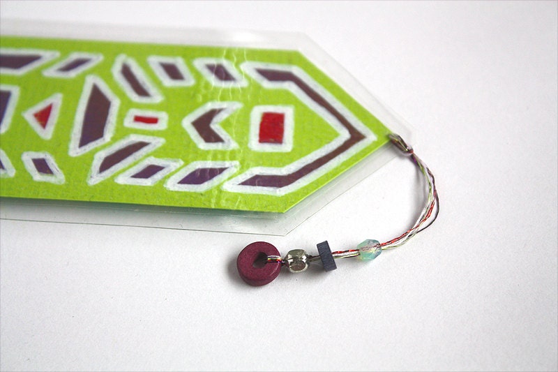 Graphic Modern Tribal Bookmark - Original Art - Medium size