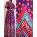 Psychedelic Flower Power Maxi Dress by Alex Colman of California-Vintage, Hippie Day-Glo Neon Pink-Orange-Blue-Purple-Green, Zig-Zag, Large