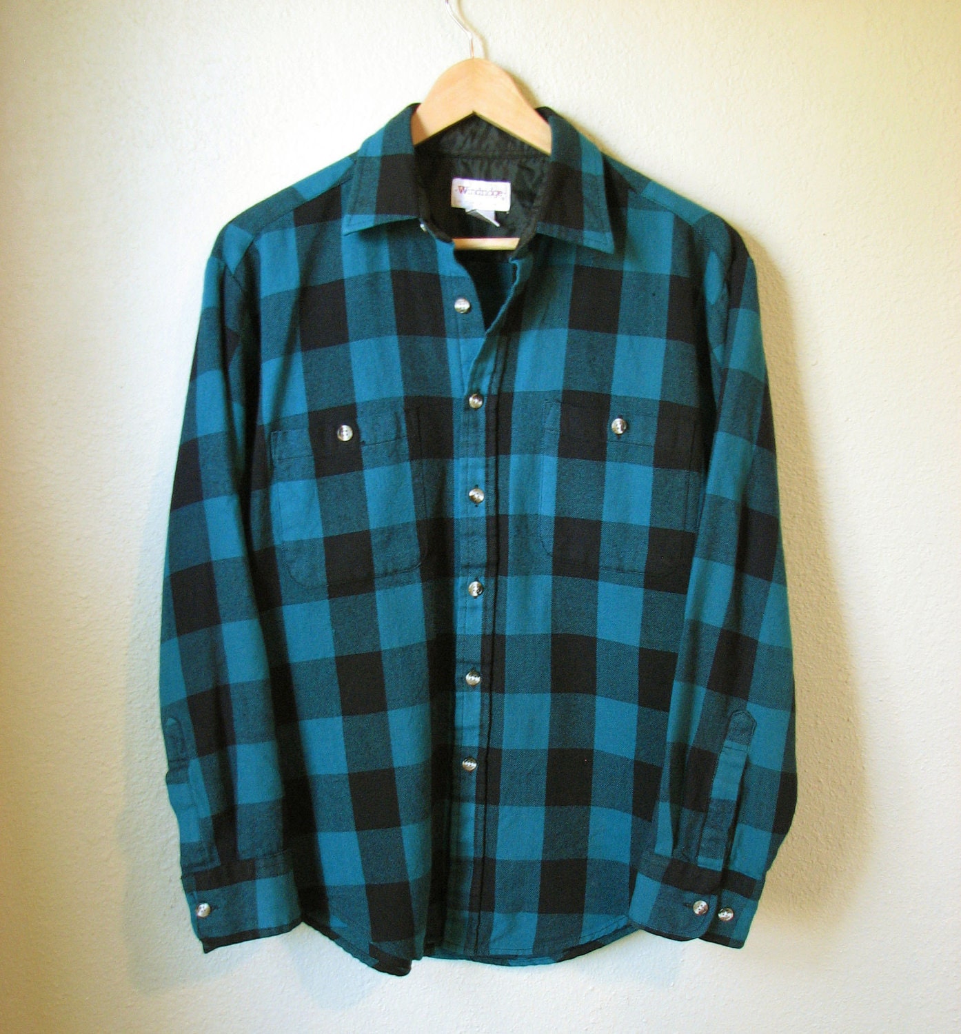 teal flannel shirt