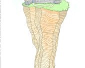 April 16, 2012 (Deserted) - original ink and watercolor drawing