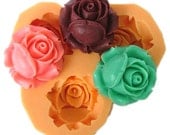 F0041 3-hole Silicone Cake Decoration Flower Resin Flower Mold Jewlery Mold Polymer Rose Mold