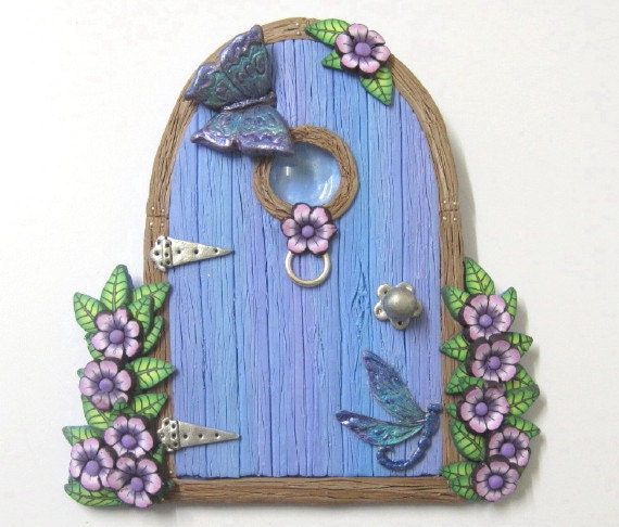 Sky Blue Lilac Fairy Door