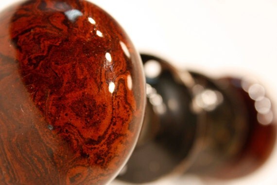 Vintage Brown Porcelain Door Knobs