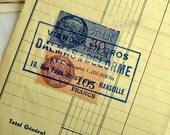 1958 French Butchers Invoice Bill with 2 Stamps Paper Ephemera