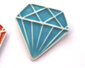 Porcelain Jewel Brooch, in blue