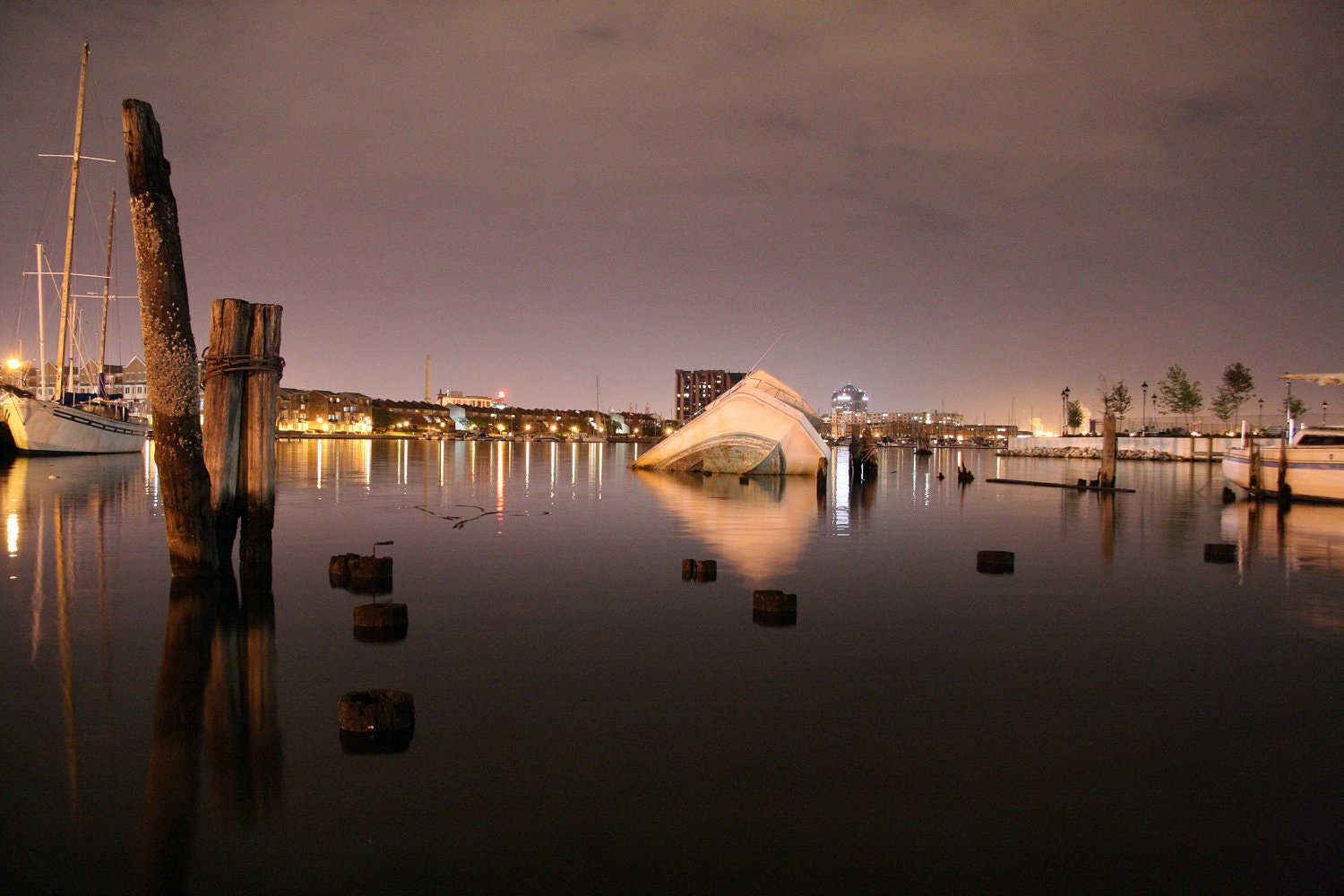 Fells Point Boat - 16 x 24 stretched canvas photo, gallery wrap