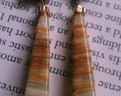 Vintage Stone Column earrings with gold hooks