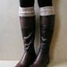 Hand knitted Boot Cuffs Leg Warmers Light beige