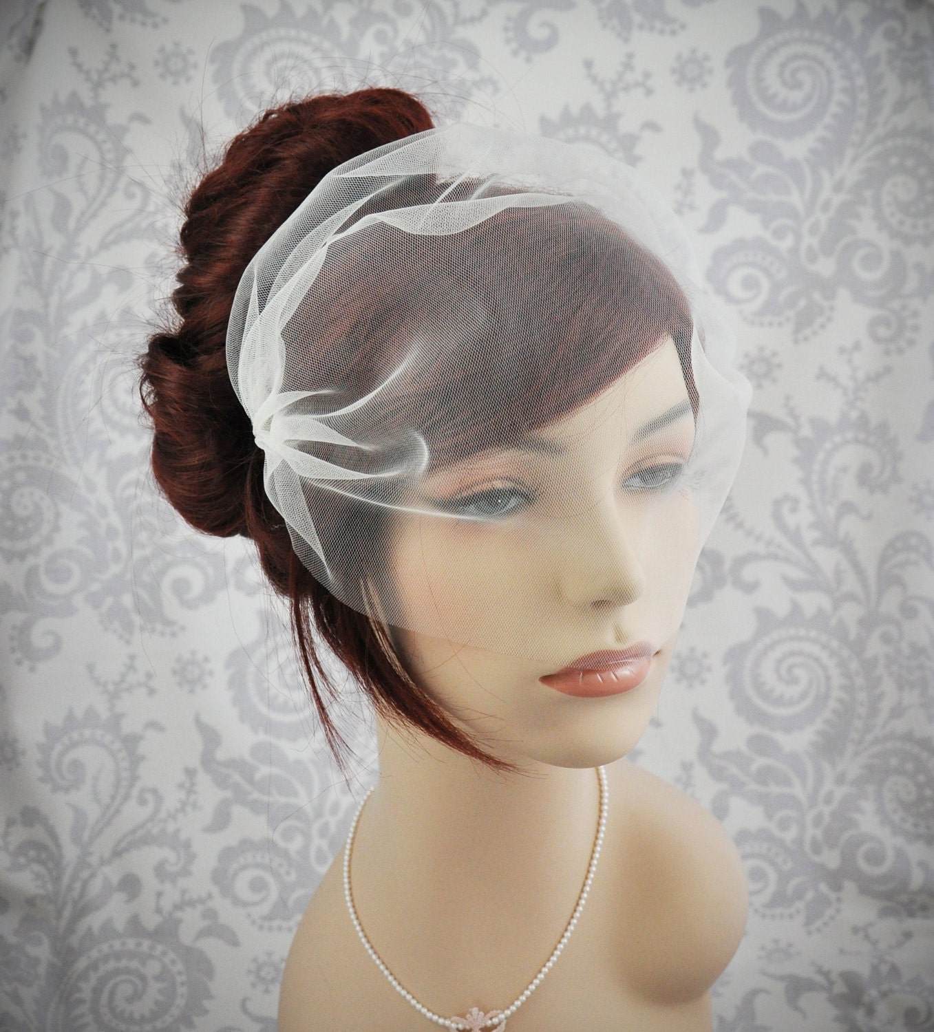 Bandeau Veil - Tulle Bandeau veil in ivory, white veil, off-white veil, champagne veil, blush veil