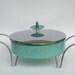 SERVER- Aqua Mint Seafoam - Beautiful Covered Casserole Dish - Retro