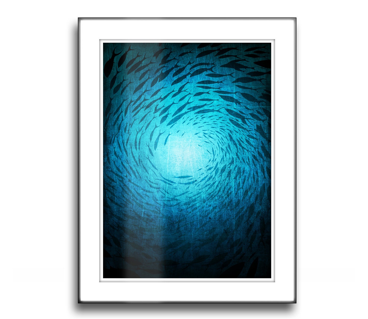 Illustration - Mysteries of the Deep - 10x14 Fine Art illustration, Sea, Love, Art prints, Love decor, Art Posters, Wall art, Turquoise