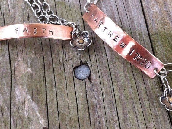 Reminder of Faith Mustard Seed Copper Bracelet - Hand Stamped