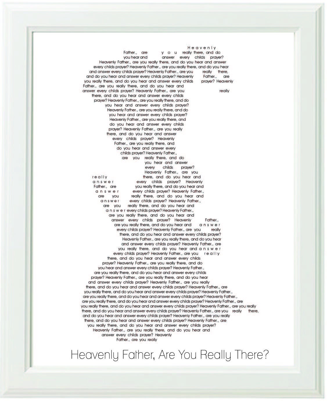 Inspirational lds Primary Song Black and White Typography Art Print of Girl Praying -8x10