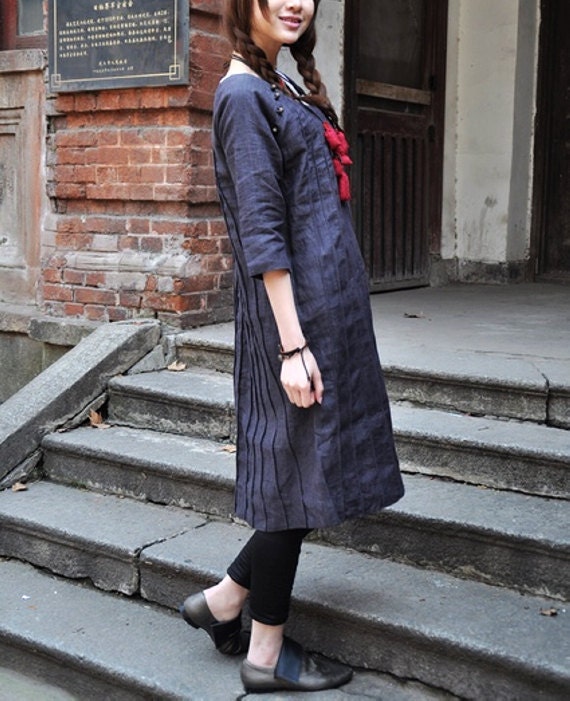 Linen Tunic Dress - Linen Shirt Tunic - Custom Made