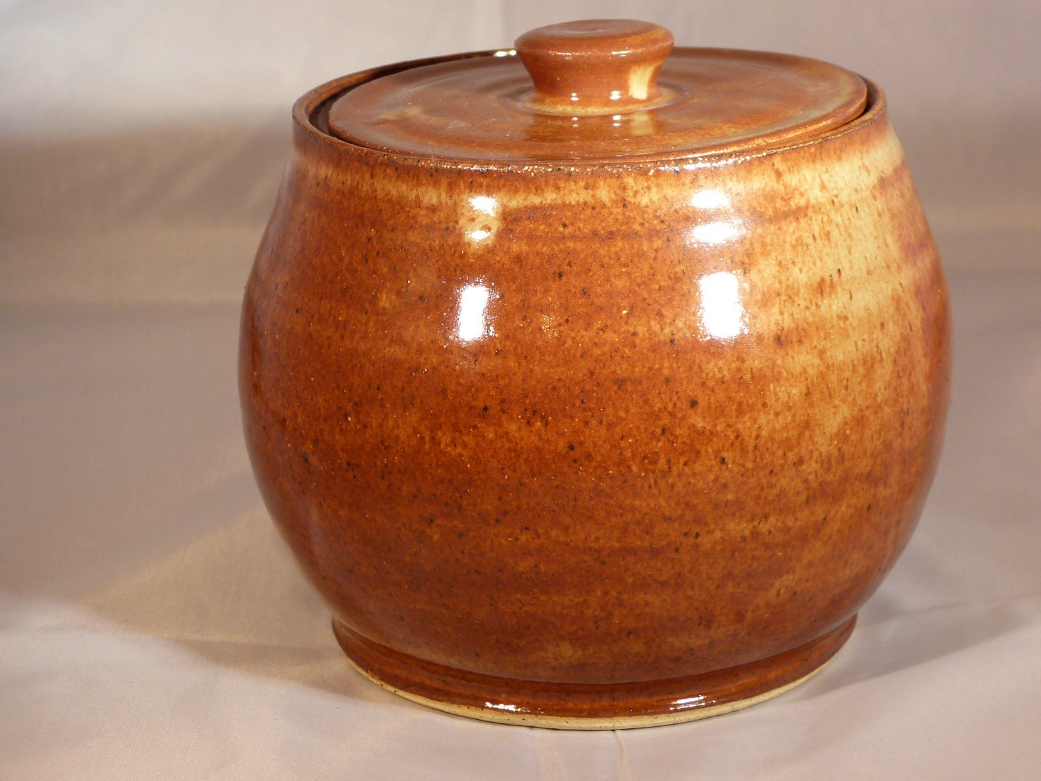 Great Mother's Day Gift, Ceramic, Pottery, Shino Covered Jar