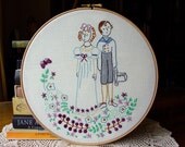 Lizzie & Mr. Darcy - Embroidery Pattern PDF - Includes Stitch Guide - Pride and Prejudice - Jane Austen