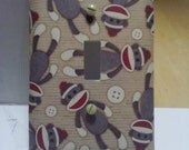CUSTOM Sock Monkey light switch plate