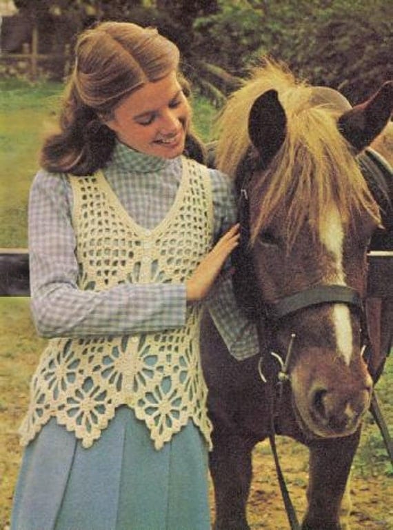 Vintage Crochet Woman's White Mesh Top PDF Pattern