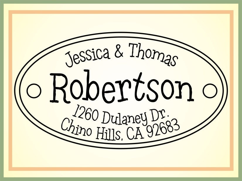 Oval Return Address Stamp - Self Inking Family Address Stamp