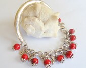 Red Coral Silver Bracelet - sevinchjewelry Red Coral Silver Bracelet - sevinchjewelry