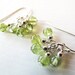 Peridot small cluster earrings - august birthstone - natural gemstone - green nature woodland