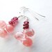Cherry gemstone teardrop earrings. Strawberry quartz & garnet. Butterfly wings briolettes. Summer pink lemonade. Free shipping