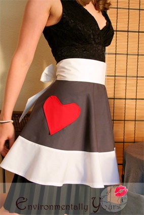 Sexy cook, handmade organic half apron