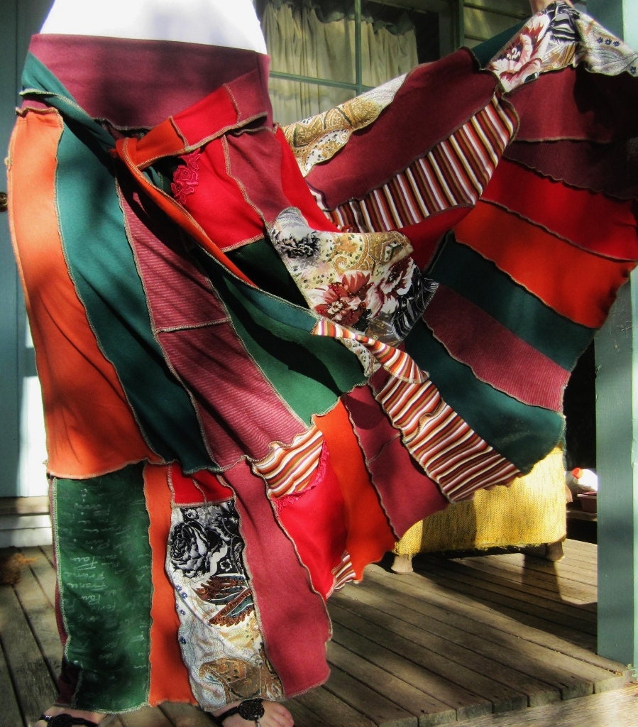 Reserved for Kimberly --- Stunning long patchwork hippie boho skirt